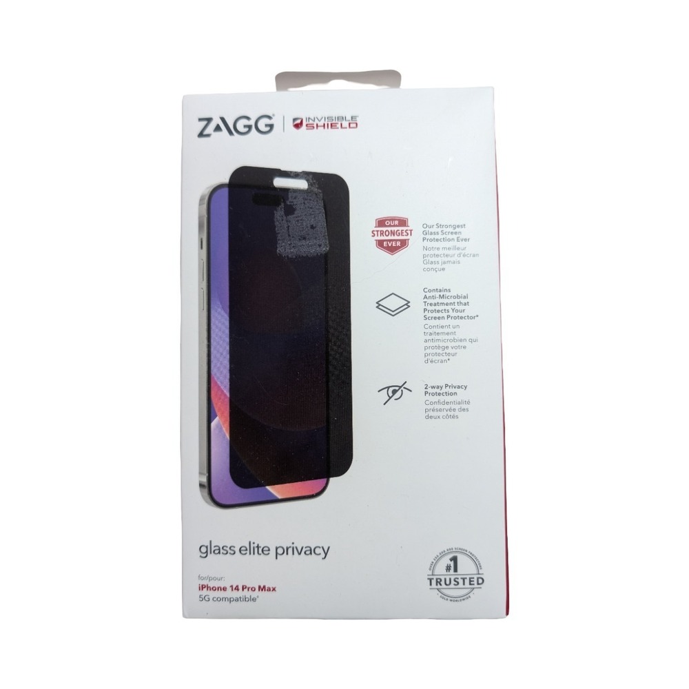 Aa9-N ZAGG InvisibleShield Glass Elite Privacy Protector For iPhone‎ 14 Pro Max
